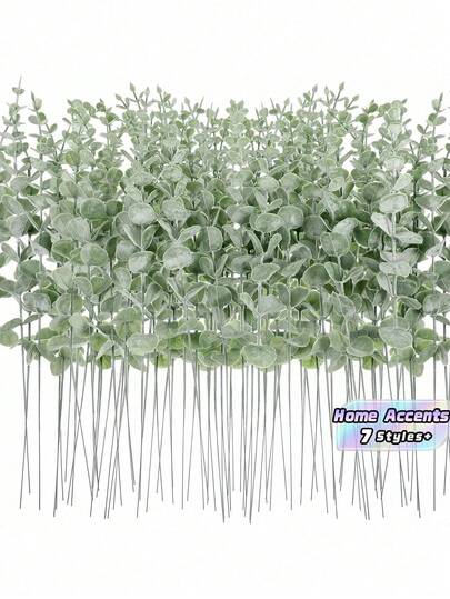 1/10/20/30/40/50/1000PCS Artificial Green Eucalyptus Branches. Eucalyptus Leaf Decoration. Eucalyptus Branches. Synthetic Eucalyptus With Synthetic Leaves. 38 Cm Synthetic Eucalyptus Branches. Suitable For Vases, Wedding Bouquets, Home Decoration - After Opening, There Might Be A Slight Smell. Please Place It In A Ventilated Area To Dry For Several Days Before Using. (Plastic Material, Assembly Process, Easily Damaged When Pulled Hard)