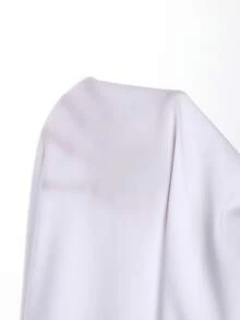 Juhart Plus Size Women's Solid Color Long Sleeve Single-Breasted Casual Shirt - White - View 6