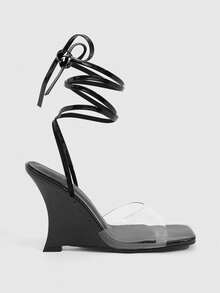 CUCCOO SZL Giày sandal thời trang nữ, giày đế xuồng dự tiệc, giày đi nghỉ hè, thanh lịch và đa năng, phù hợp cho công sở và thường ngày, giày thời trang mùa xuân, giày cho kỳ nghỉ xuân, giày lễ Phục sinh, giày Giáng sinh. - màu đen - Xem 2