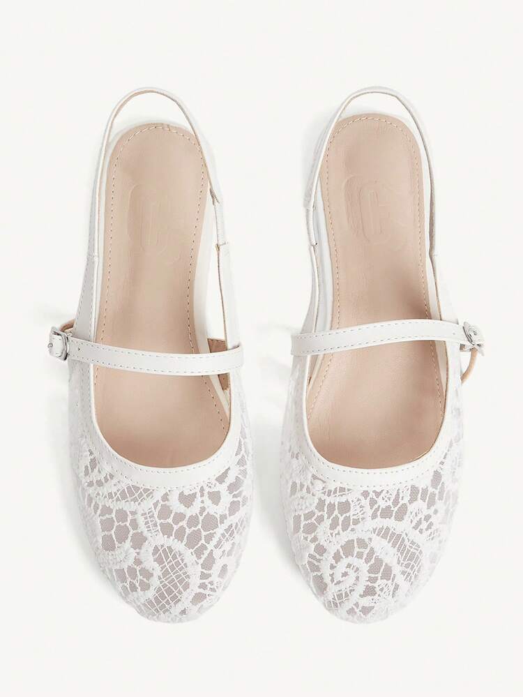 CUCCOO CHICEST Women Shoes Beige Lace Mesh Embroidery Fabric Belt Women's Flat Shoes Fashion, Comfortable And Elegant Daily Commuting Versatile After Lifting Empty Flat Shoes Women's Shoes