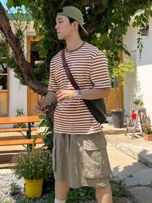 DAZY Men's Striped Fabric Short Sleeve T-Shirt - Multicolor - View 5