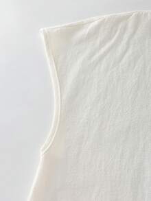 White Origin Cotton V-Neck Ruffle Sleeve Casual Blouse For Women - White - View 4