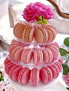 SHEIN 4/6/10 Layer Macaron Tower Cake Display Stand Cupcake Stand Dessert Display Stand For Christening Shower Wedding Christmas Various Holiday Parties - transparent - View 11