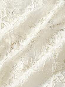 Sweetness Y2K Sexy Sheer Lace Peplum Top For Women - Apricot - View 4