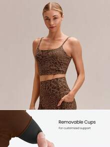 GLOWMODE FeatherFit™ Knot Going Anywhere Twisted Backless Tank Top Light Support Low Impact Yoga Daily  Spring Summer - Brown - View 3