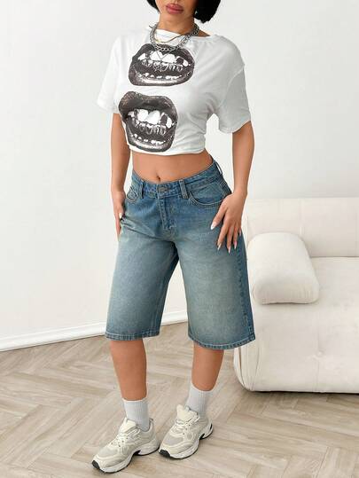 EURMUSE Dames denim shorts