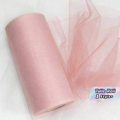 1 pezzo 15cm*2200cm Rotolo di tulle rosa per tutù da ballerina per fai da te, decorazione per matrimoni, feste e gonne da tavolo, decorazione per feste di San Valentino, decorazione per compleanni