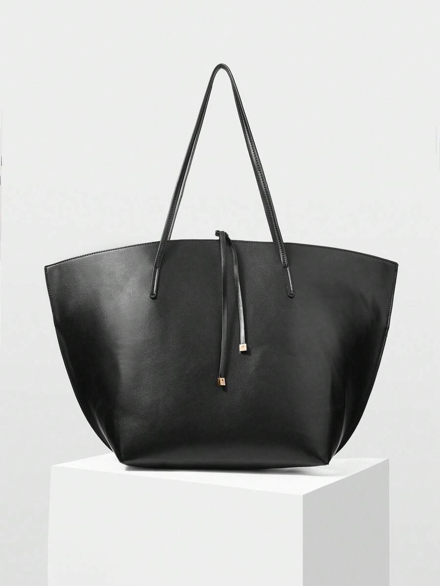 MOTF PREMIUM PU LEATHER OVERSIZED TOTE BAG - Black - View 2