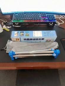 1 Giá phơi quần áo bằng thép không gỉ có thể mở rộng và gấp gọn, giá phơi quần áo chắc chắn đặt trên sàn, lý tưởng cho gia đình, giặt ủi, cắm trại và du lịch, đồ dùng cắm trại | Thiết kế giá phơi quần áo hiện đại, quà tặng Ramadan/Ngày Valentine - Nhiều màu - Xem 8