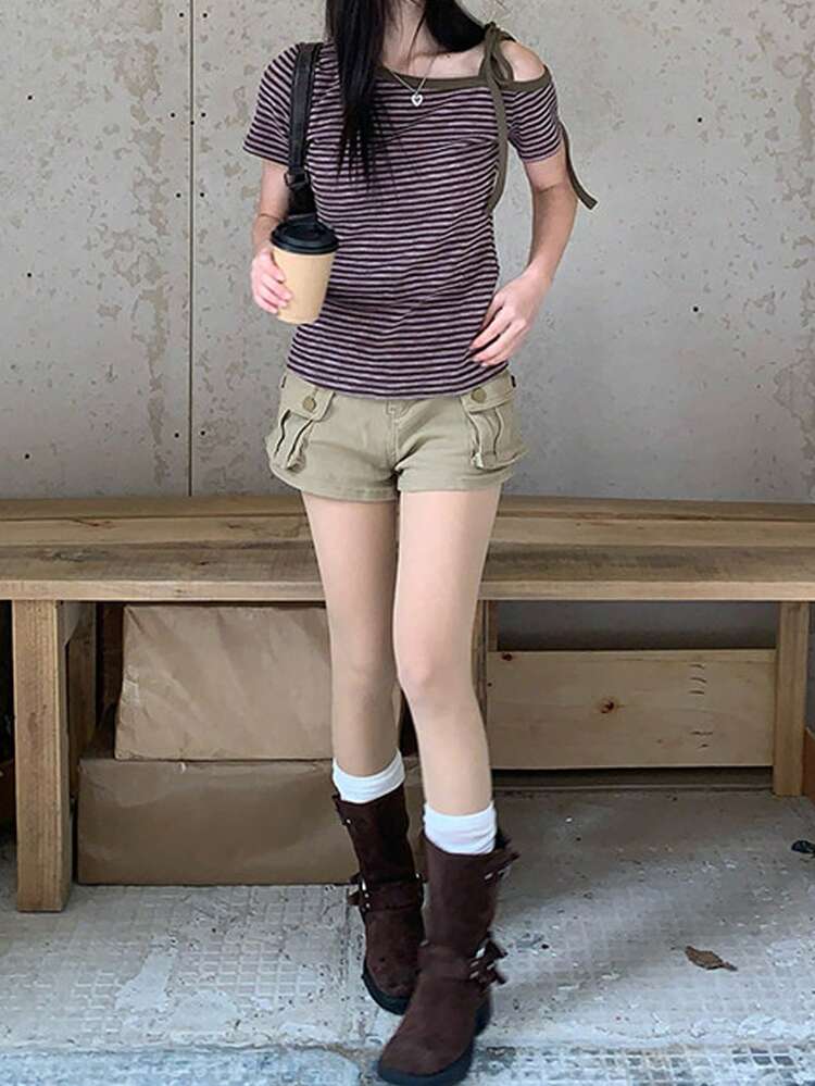 Women's Korean Style Washed Casual Denim Shorts Jorts
