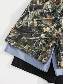 SHEIN 3件套青少年男童宽松休闲网纱休闲简约基础百搭纯色运动工作短裤套装，多色可选，买一送二，买三送一，适合春夏季节。 - 彩色 - 查看 6