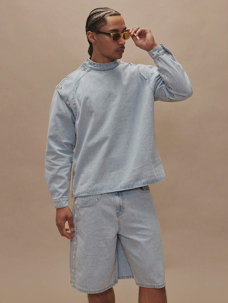 Musero Áo khoác denim nam - Rửa nhẹ - Xem 1
