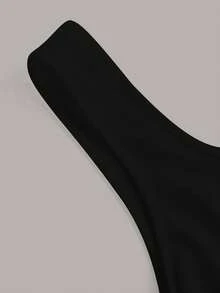 SHEIN Slayr Áo camisole ôm sát màu đen cổ vuông tối giản dành cho nữ cỡ lớn, đa năng cho mùa hè. - màu đen - Xem 5