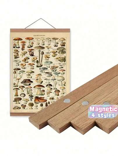 1 khung treo gỗ từ tính tự làm, gỗ thông óc chó tếch dùng cho áp phích ảnh cuộn khung ảnh vải in tranh vẽ, tác phẩm nghệ thuật khung nam châm nghệ thuật treo tường trang trí nhà cửa