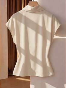 Franclia Plus Size Scoop Neck Minimalist Casual Design Elegant Blouse For Summer Office Gym Brown Teachers' Day - Apricot - View 2