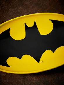 BATMAN X SHEIN 1 Đĩa gốm mini họa tiết logo, phù hợp cho món tráng miệng, trái cây, thực phẩm cỡ nhỏ, cũng có thể dùng làm đồ lưu trữ trong nhà, đựng chìa khóa, trang sức, v.v., phù hợp cho lò vi sóng và máy rửa bát, phù hợp sử dụng tại nhà, Bats - Màu vàng - Xem 5