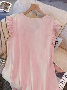 GlowEve CURVE Vestido casual de festa com decote em V e laço para mulheres plus size - Rosa - Ver 4