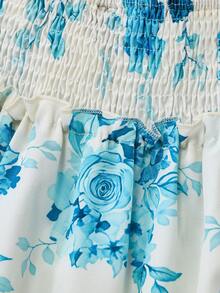 Sweetra Atasan Camisole Jala Motif Bunga untuk Wanita Ukuran Plus - MultiWarna - View 6
