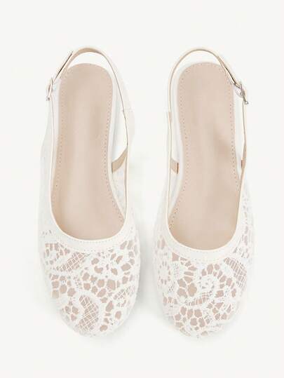 CUCCOO CHICEST Women Shoes Beige Lace Mesh Embroidered Fabric Women's Flat Shoes Fashion, Comfortable And Elegant Daily Commuting Simple And Versatile After Lifting Empty Flat Shoes Women's Shoes