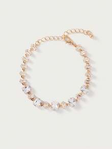 Glisma Vòng tay pha lê băng bạc lấp lánh, sang trọng, đính đá Cubic Zirconia. - Trong sáng - Xem 1