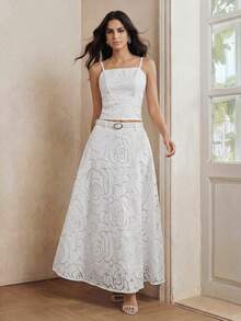 Anewsta Camiseta de mujer elegante con efecto quemado - Blanco - Ver 3