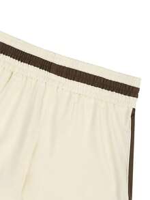 PAVTROS Men's Beige Shorts, Sports Boxing Shorts, Casual Fashionable Street Style - Beige - View 7