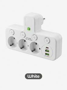Teckwe Ổ cắm điện, 2 cái, ổ cắm tiêu chuẩn Châu Âu, PC, AC250, 3 loại phích cắm, 10A, 2500W, đầu ra USB 5V-1A - Phích cắm loại EU E (220-240V) - Xem 8