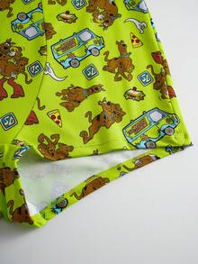 SCOOBY-DOO X SHEIN Plus Size Women's Lingerie Set, Co-Branded - Green - View 8