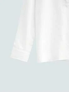 Modcrash Conjunto de camisa para hombre, estilo callejero casual de unicolor, largo y holgado, para exteriores, primavera y verano - Blanco - Ver 9