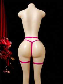 SHEIN Bộ 2 chiếc quần lót nữ gợi cảm buộc dây - Hồng - Xem 2