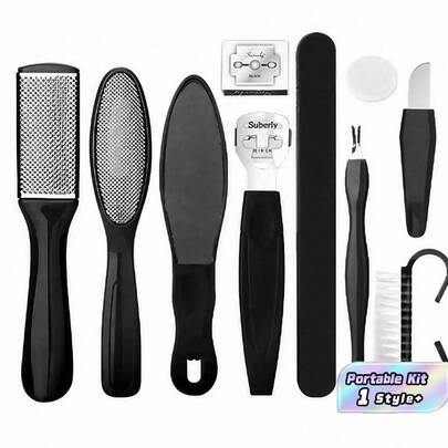 1Set Foot Rub Pedicure Set Scraping Foot File, 10 Ln 1Foot Tool Kit Exfoliating Clean Foot Care Dead SkinRemoval Calluses, Scraping Planer, Foot Scrubber FootTool For Removing Hard Dead