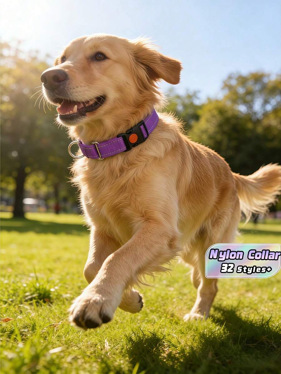 1PC Heavy Duty Reflective Nylon Martingale Dog Collar No Pull Training Collar L Adjustable For Small Medium Large Dogs Pet Training Gear Walking Accessories - Multicolor - View 1
