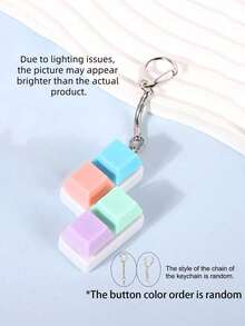MINKOJA MINKOJA 1PC Joivida Simple Colorful Keyboard Fidget Toy 4 Keys Cube Stress Relief Keychain For Car Bag Keyring Adult Focus Relaxation Gift - Multicolor - View 20