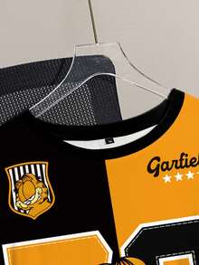 GARFIELD | SHEIN Áo thun nữ cỡ lớn in họa tiết phối màu. - trắng - Xem 5