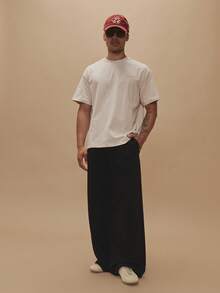 Musero Short Sleeve Oversized Graphic Tshirt"Watercolour Scene" Spring Summer Essentials - Apricot - View 3