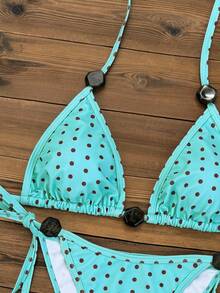 Swim Vcay Bộ bikini chấm bi tuyệt đẹp kiểu Pháp mùa Xuân/Hè 2026, đồ bơi gợi cảm quyến rũ cho spa, bãi biển và kỳ nghỉ. - Nhiều màu - Xem 4