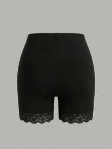 Shapeblank Quần short ren phối màu trơn, thoải mái, thích hợp cho nữ, mùa hè, đi làm. - Nhiều màu - Xem 2