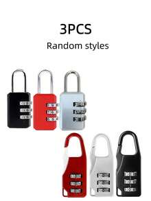 3PCS Mini Combination Locks Alloy Material Multi Color Options Anti Theft Security For Pencil Case Suitcase Backpack Drawer Locker Travel School Office - Multicolor - View 10