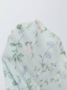 Al Najma 女士休闲度假风印花喇叭袖宽松土耳其长裙，春秋季 - 綠色 - 查看 7