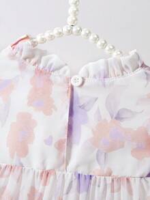 SHEIN Đầm bé gái thời trang, họa tiết hoa, đính nơ, thích hợp mặc vào mùa xuân, hè, thu, ở nhà, đi nghỉ mát, dự tiệc và mặc hàng ngày. - Nhiều màu - Xem 6