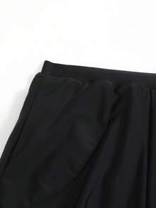 Swim Vcay Summer Beach Plain Bikini Bottom - Black - View 6