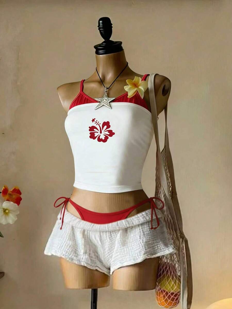 Lalippa 女士印花修身休闲吊带背心 - 彩色 - 查看 1