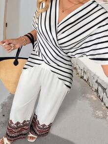 Retro Print Elegant Romantic Casual Vacation Women Pants - Multicolor - View 8