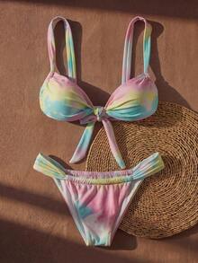 Anewsta Women's White Print Swimwear Set For Beach Golf Vacation Summer Sexy - Multicolor - View 5