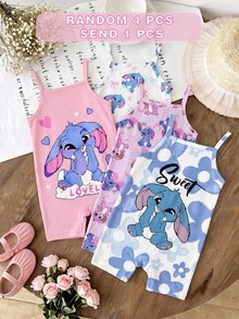 Họa tiết thỏ xanh hoạt hình Kawaii Lulu & Stitch, kiểu áo liền quần ba lê, họa tiết hoa chuyển màu xanh dương, phong cách thư giãn, đồ họa cho bé gái, áo liền quần dây đeo thoải mái phù hợp cho mùa xuân/hè, trang phục hè dễ thương cho trẻ em, đồ đi chơi hè, phong cách Hàn Quốc, thoải mái dễ chịu, trẻ em sành điệu, Y2K, Kawaii, dự tiệc, hàng ngày, kỳ nghỉ, dễ thương, thoải mái, phong cách đồng quê, thường ngày cuối tuần, đi chơi gia đình, trang phục chụp ảnh. - Nhiều màu - Xem 3