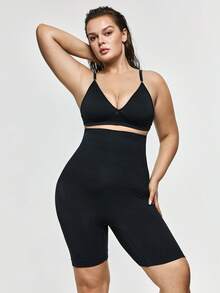 SHAPORA Hơn Cao eo Kiểm soát bụng Nâng mông Đùi Yểu điệu Quần short định hình - màu đen - Xem 4