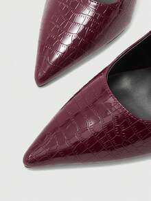 CUCCOO BIZCHIC A Pair Of Pointed Back Strap Stiletto High Heels, Breathable Slingback Design, Shoes Suitable For Multiple Scenarios In Workplace Dating - Burgundy - View 8