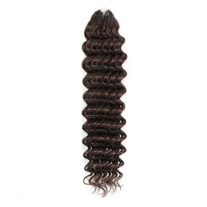 Boho Braids Miracle Knots 100% Remy 真人发钩编发，羽毛线钩编发辫，沙龙级丝滑无缝隐形纯色 2# 深棕色巧克力色羽毛钩编真人发辫，适合发量较少的女性，微预环深波浪处女发接发