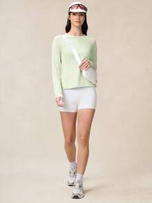 OutZeal Gym Top Women Outdoor Tee Workout Workout Summer Quick-Dry Mesh Panel Slim-Fit Long Sleeve Top - light green - View 6