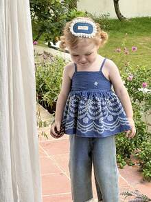 LMoss Kids Baby Girl Vacation Casual Floral Print Camisole Top - Multicolor - View 3